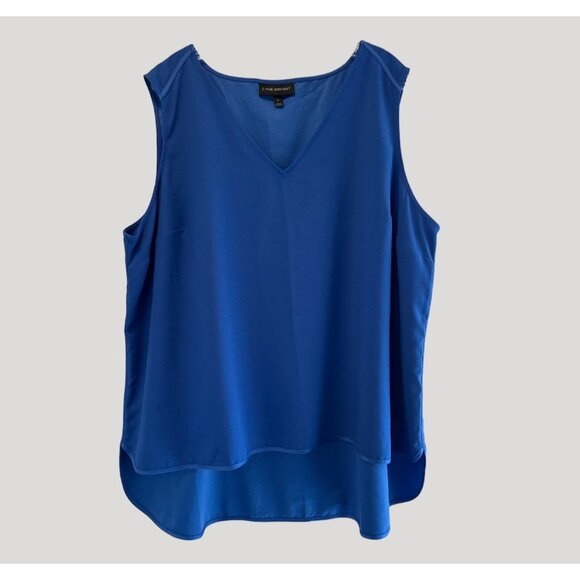 Lane Bryant Women’s Classic  Hi Low V- Neck Sleeveless Top Blue Size 22 - Picture 3 of 6